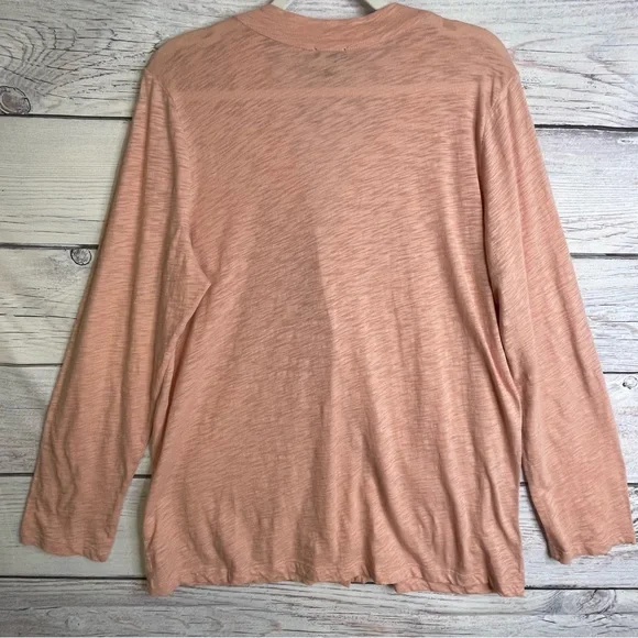 Talbots Peach Cardigan Size XL V-Neck Lightweight Cotton BOHO Grandpacore - Picture 6 of 12